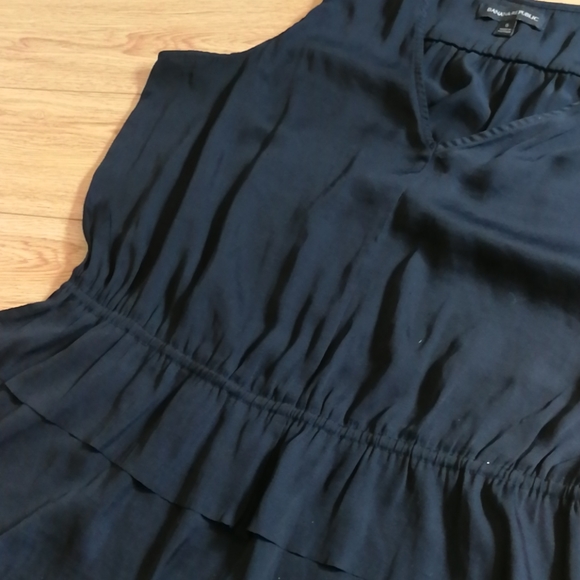 Black satin peplum top BR - Picture 5 of 6